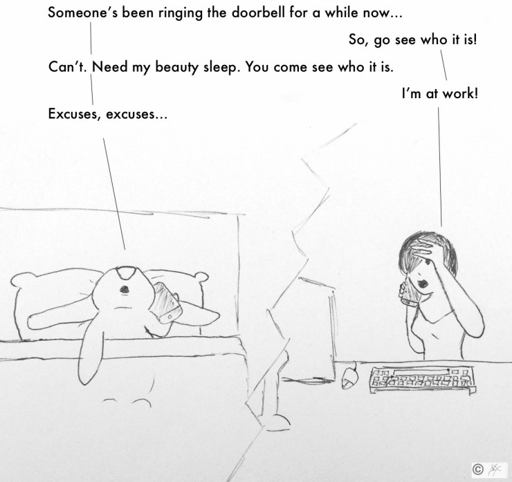 the door bunreal bunny sleep lazy