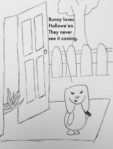 Bunny trick or treat bunreal pigeon